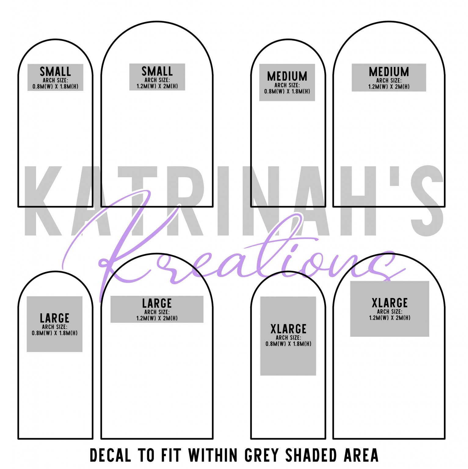 ARCH AND SAIL BACKDROP DECALS Katrinah's Kreations