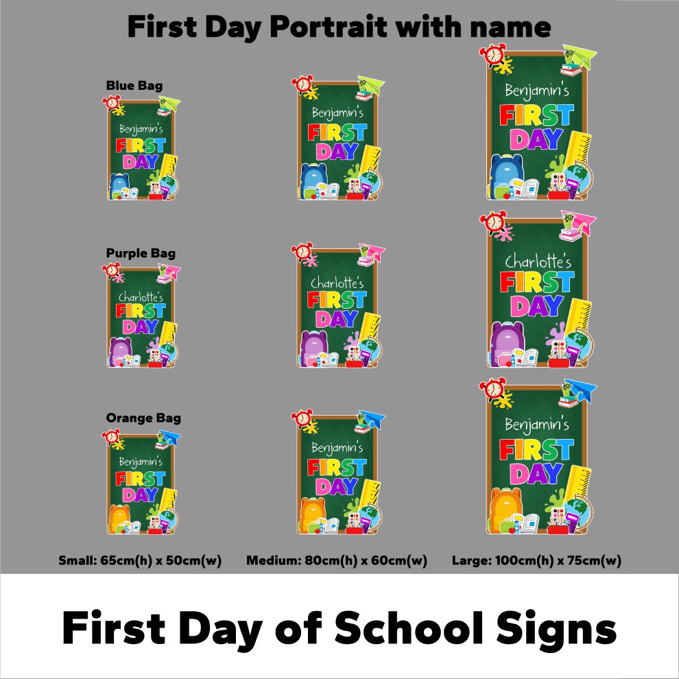 First Day portrait with name